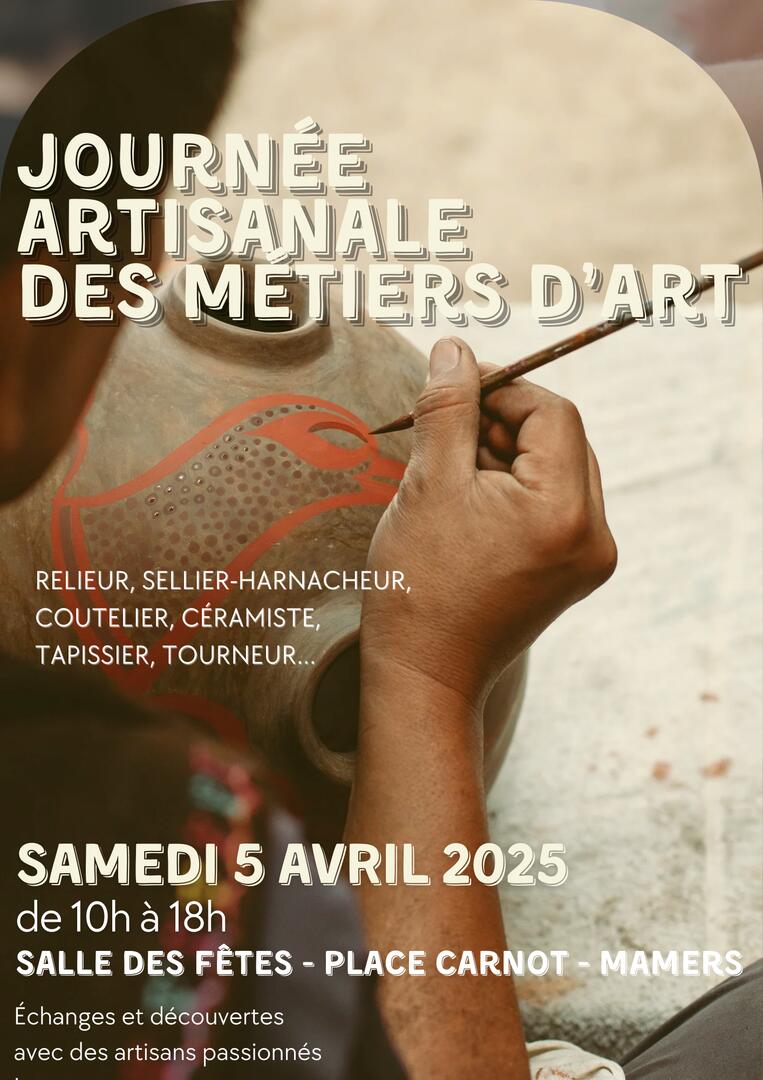 Journée artisanale des Métiers d'Art - Samedi 5 avril 2025 - salle des fêtes de Mamers - 3