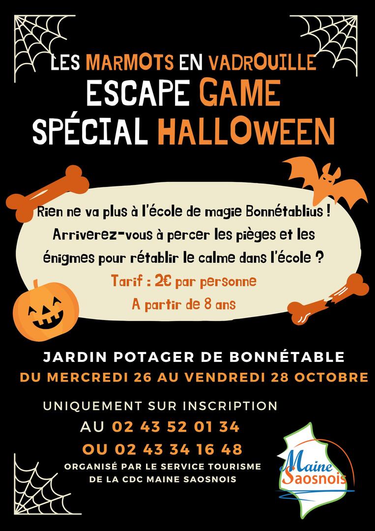 Marmots halloween escape affiche