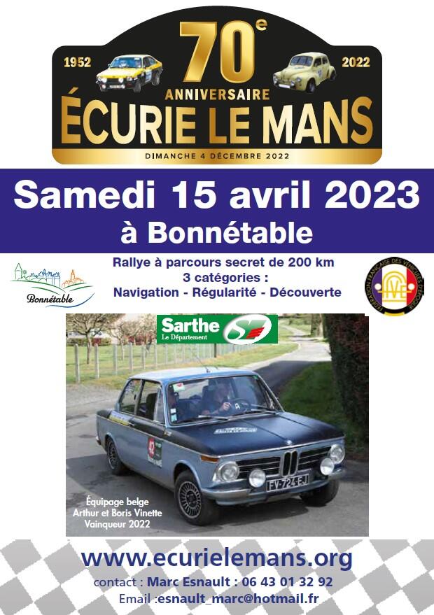 Rallye Le Mans avril 2023