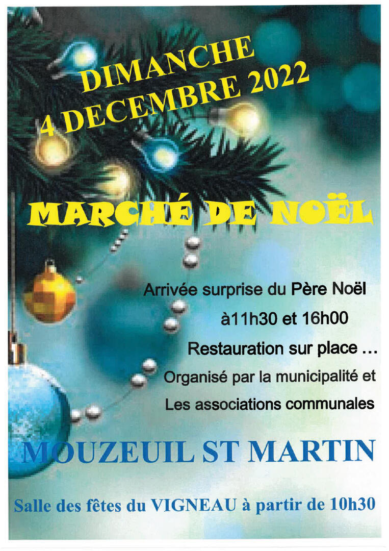 affiche Marché de Noël 2022 Mouzeuil-saint-Martin