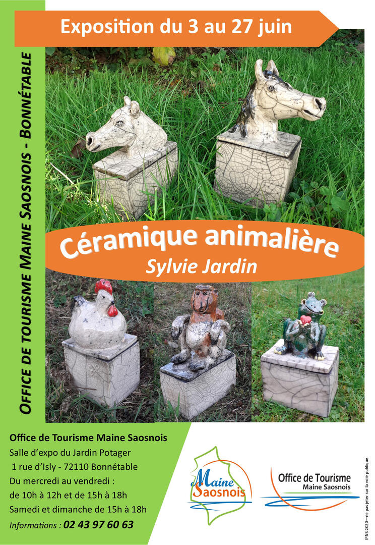 affiche expo céramique animalière sylvie jardin