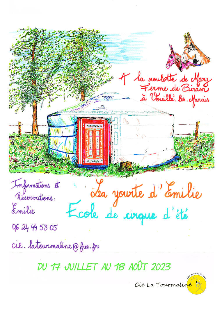 affiche la yourte d'émilie été 2023