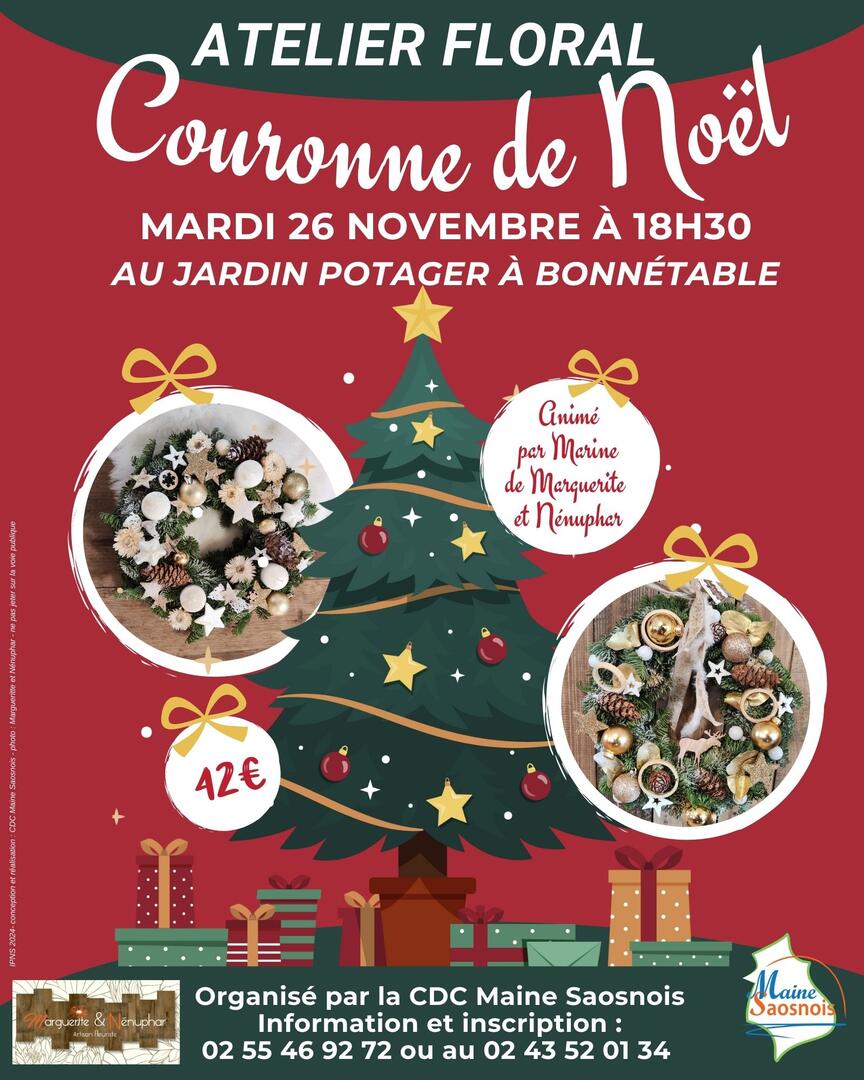 Affiche Noël événement rouge  - 1