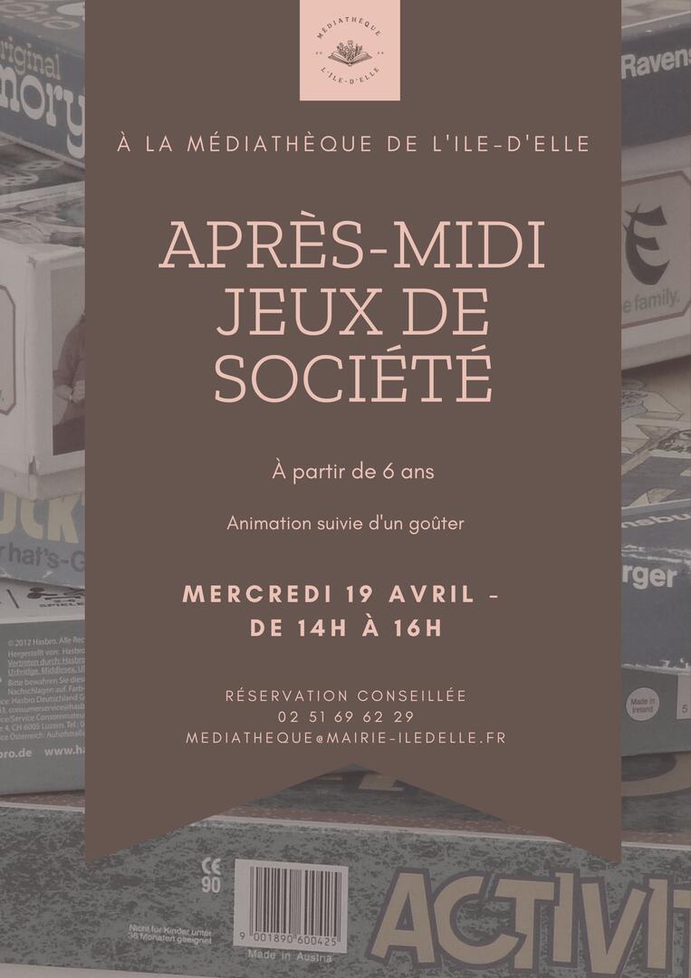 Affiche après-midi jeux - jeux avril