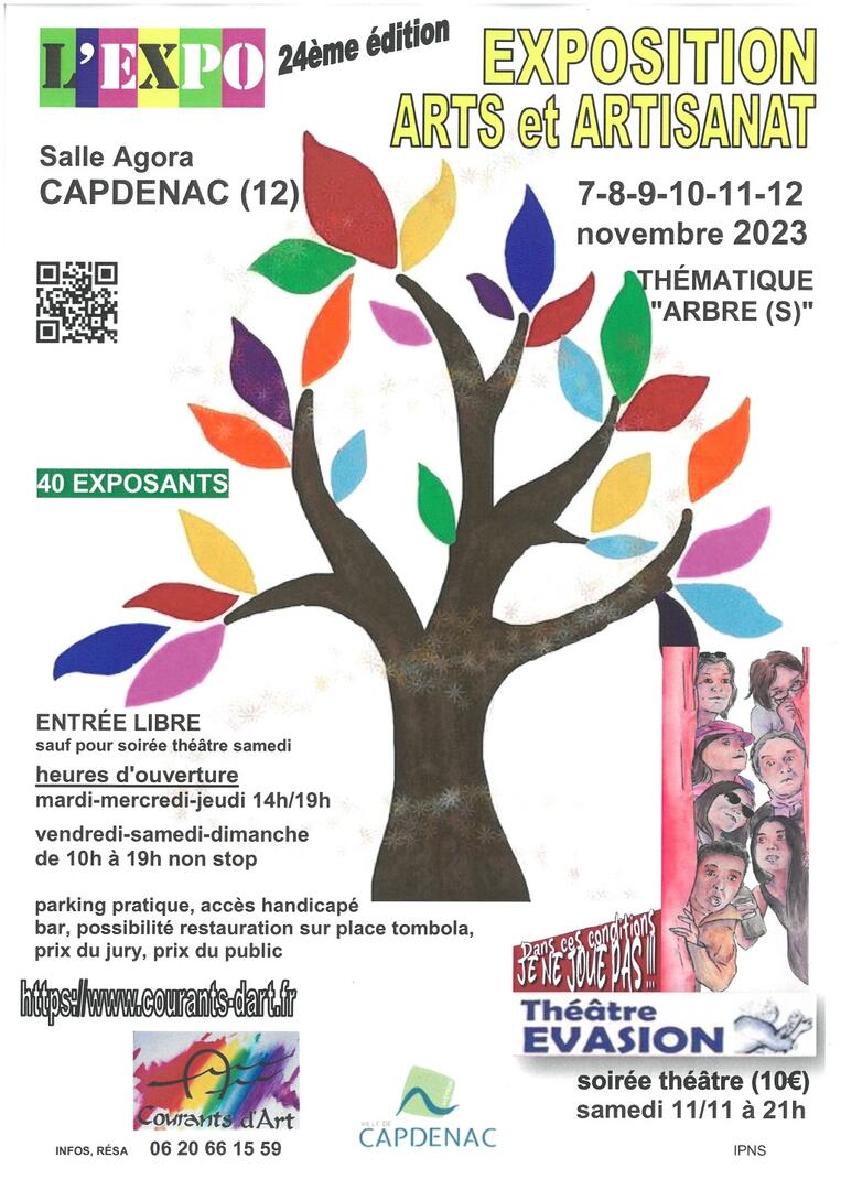 Affiche L'EXPO EN AGORA présentée par Courants d'Art du 7 au 12 nov 2023