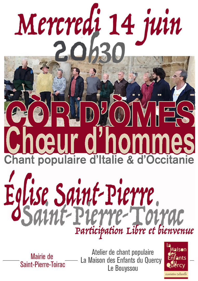 Concert Choeur d'hommes St-Pierre-Toirac