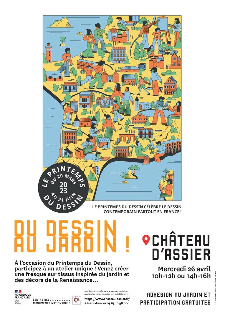 Affiche jardin PDD château Assier