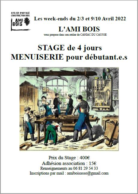 Ami Bois stage menuiserie - avril 2022