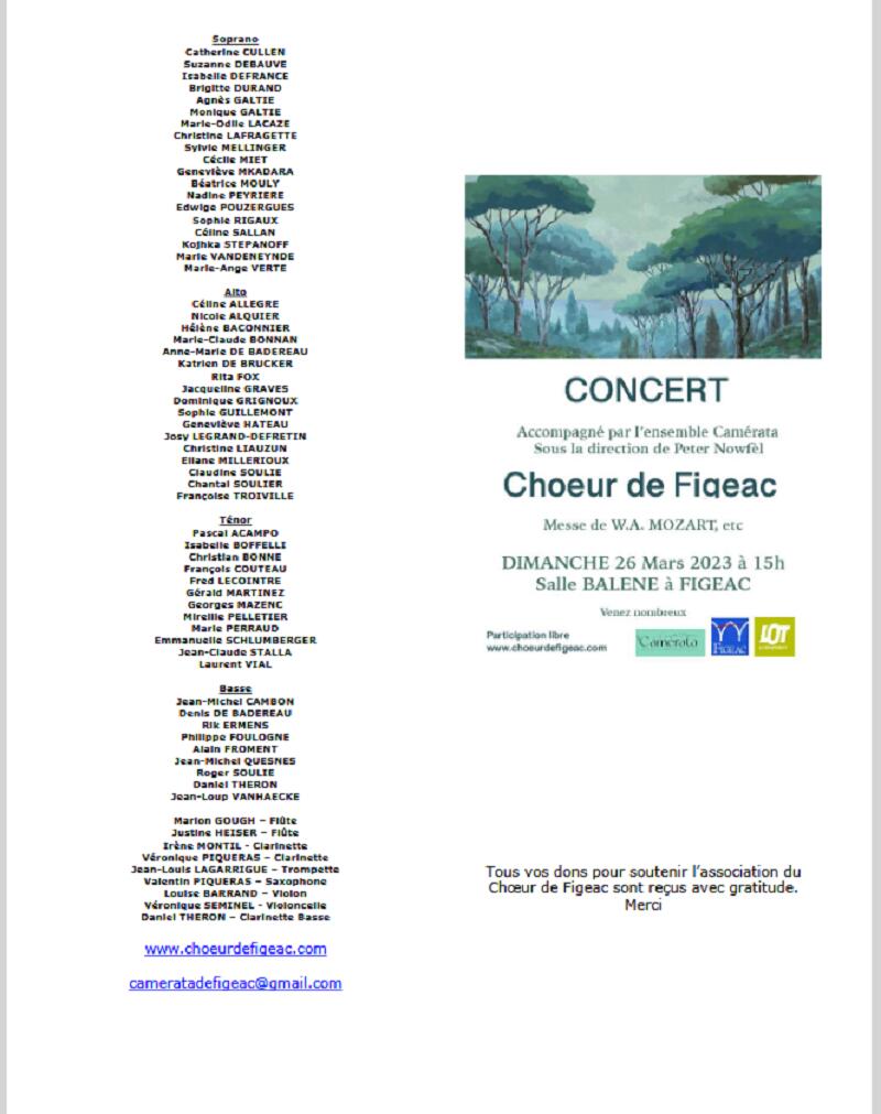 Concert Choeur de Figeac