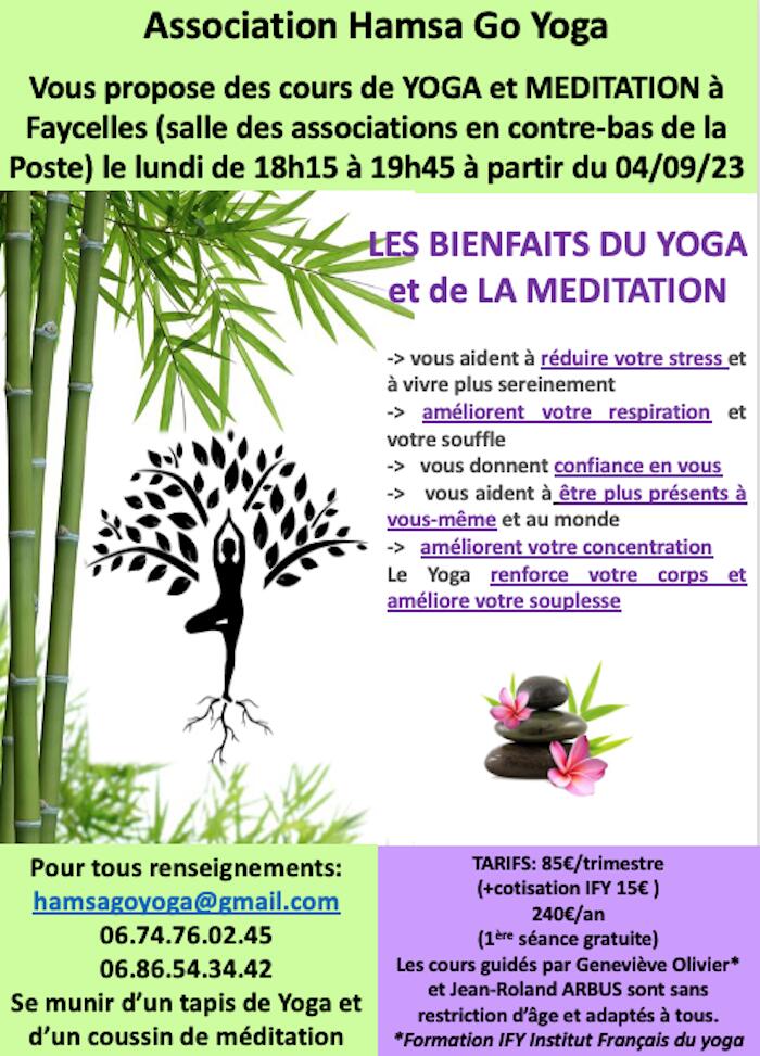 cours de yoga méditation