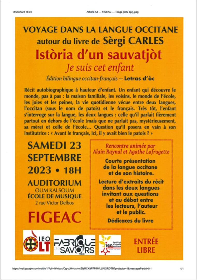 Conférence, un voyage dans le monde occitan