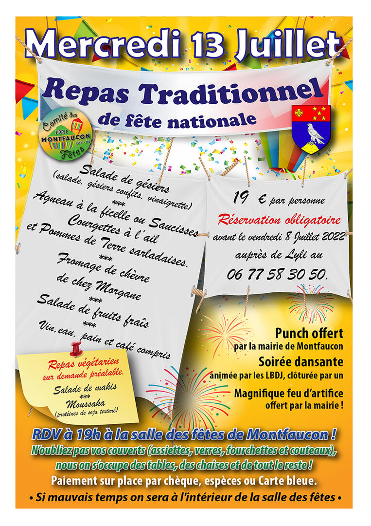 Repas 13 Juillet 22