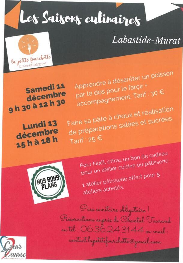ateliers La Petite Fourchette Décembre