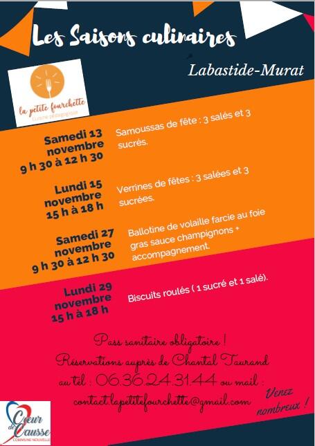 ateliers La Petite Fourchette Novembre