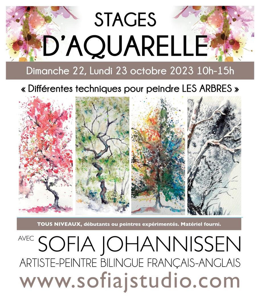 stage aquarelle arbres