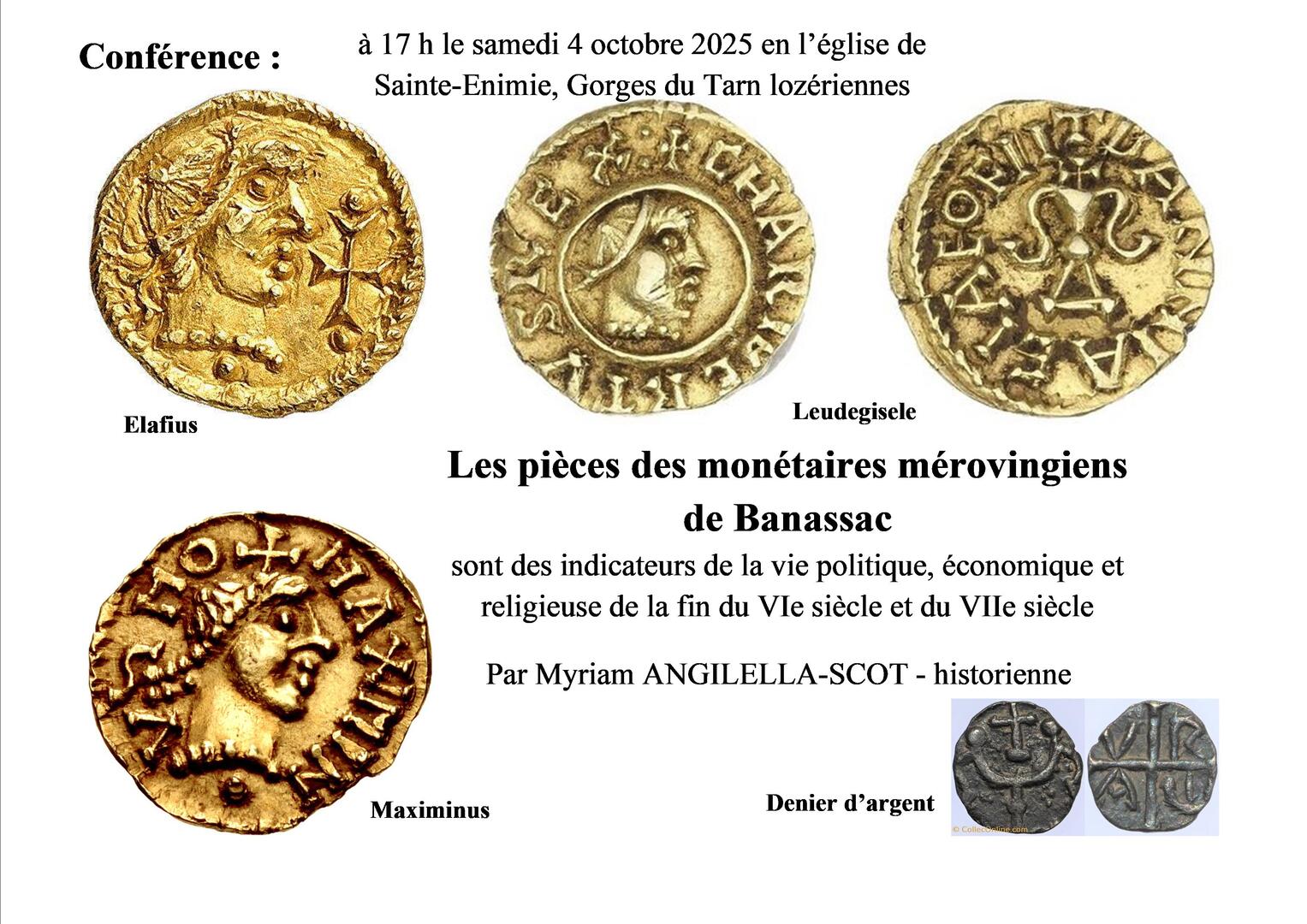 Conférence "Les pièces des monétaires mérovingiens de Banassac"