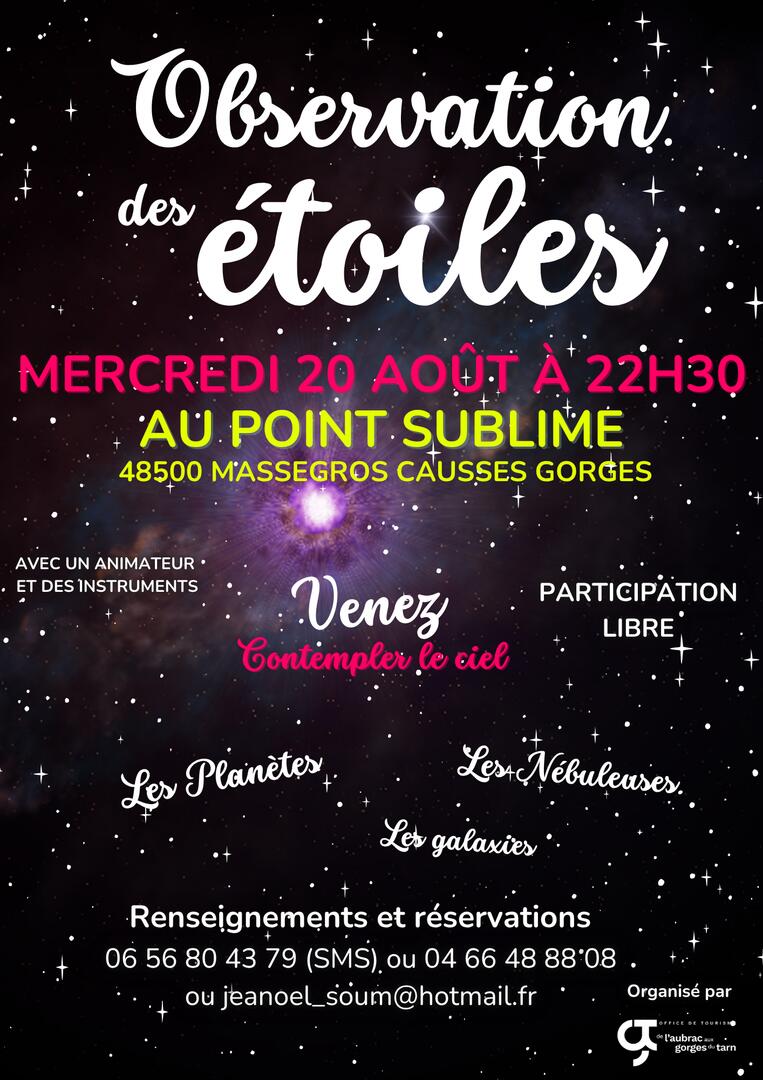 Observation des étoiles au Point Sublime