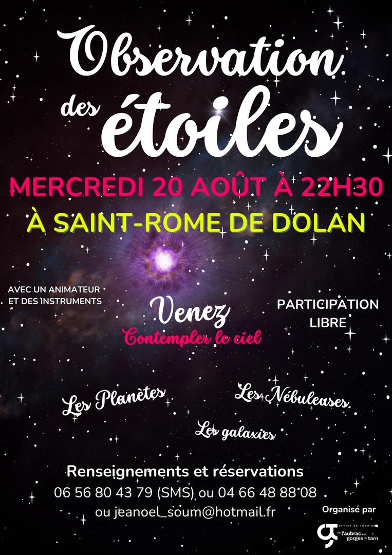 Soirée observation des étoiles à Saint-Rome de Dolan