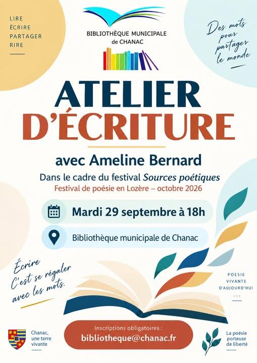 atelier d'ecriture poétique Chanac