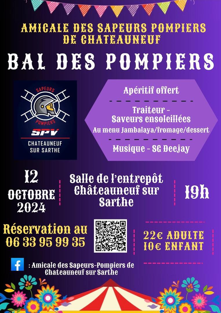 bal des pompiers Châteauneuf sur Sarthe