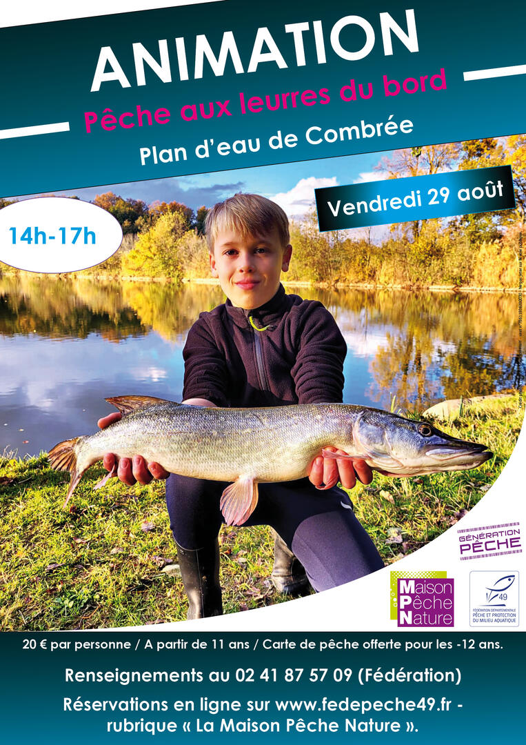 Affiche pêche leurres bord Combrée 2025