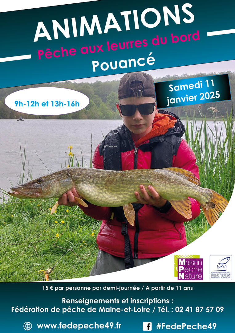 Affiche pêche leurres bord Pouancé hiver 2024 1