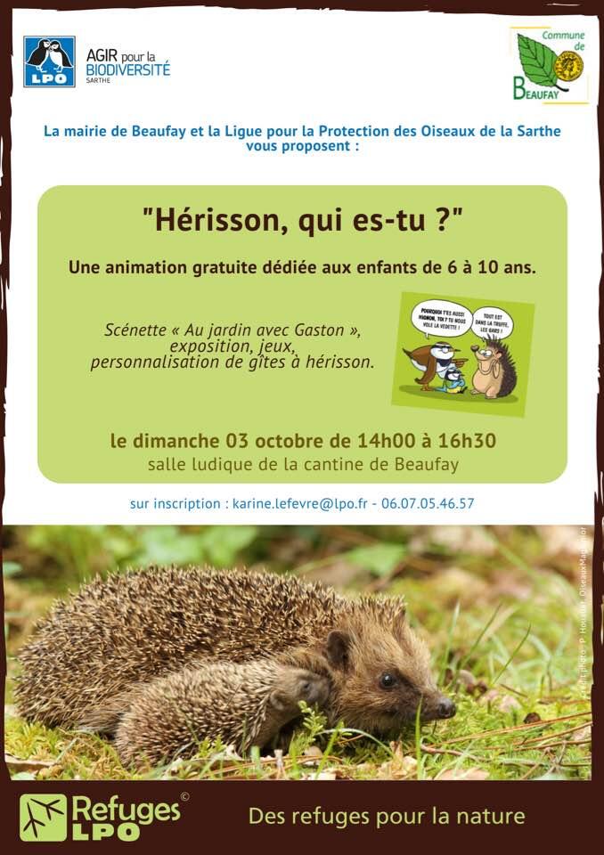 Animation hérisson Beaufay