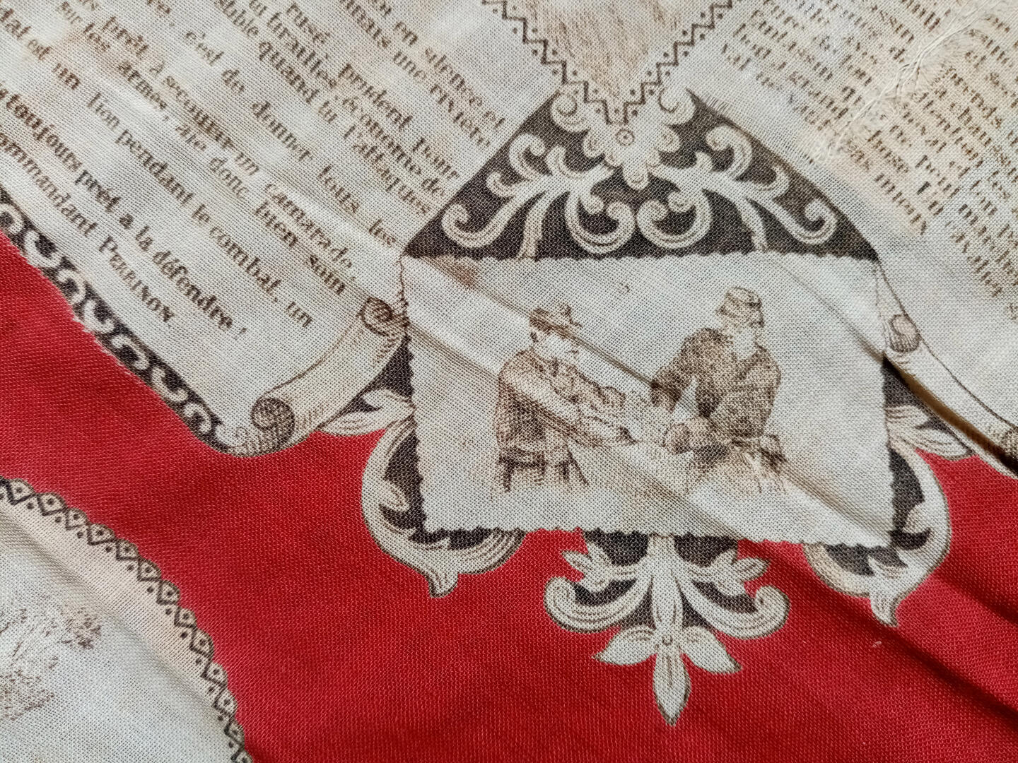 Mouchoir d'instruction militaire (Inv. C.91.34.1), détail