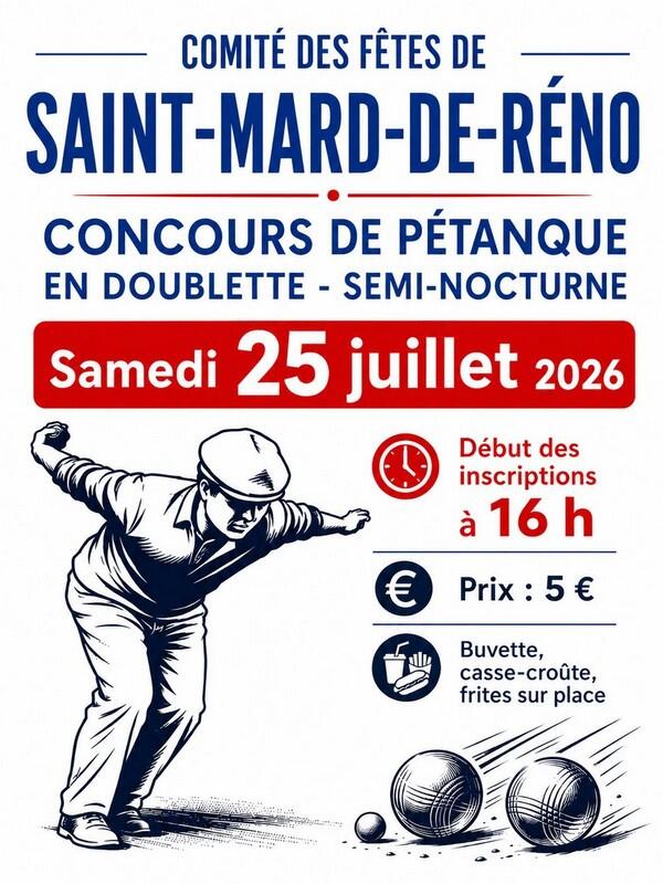 25 juillet concours de pétanque Saint-Mard-de-Réno