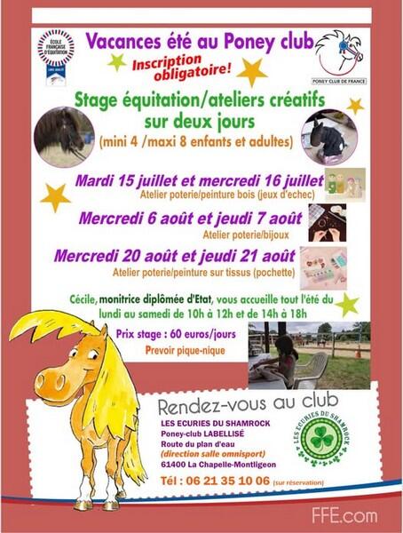 vacances été poney club