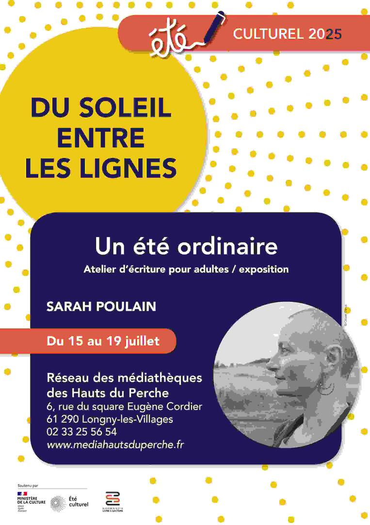 Affiche Sarah Poulain Atelier décriture