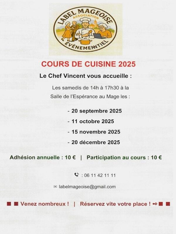 Cours de cuisine avec le Chef Vincent Label Mageoise