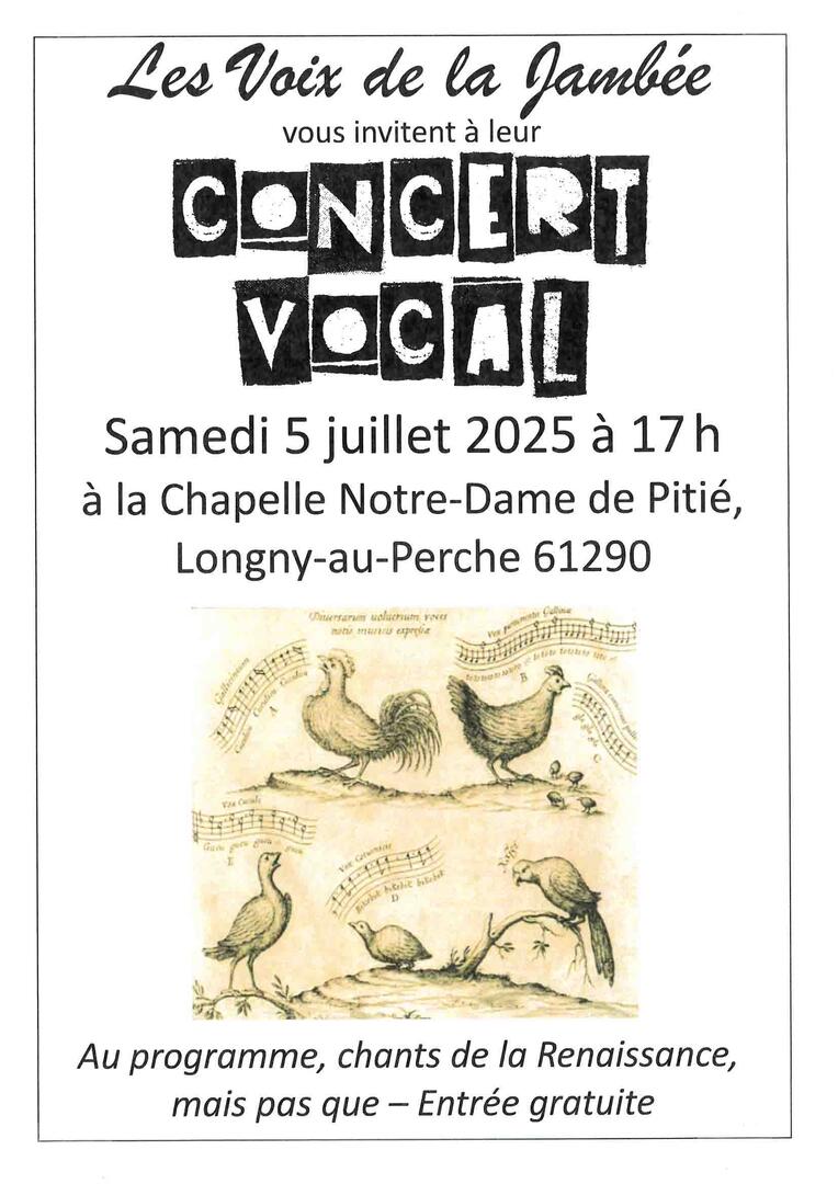 Concert Renaissance Longny 5 juillet