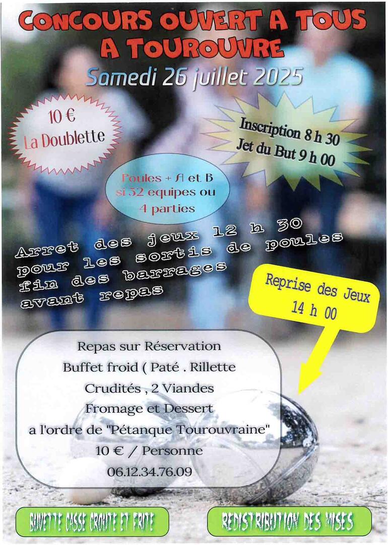 Concours pétanque Tourouvre 26 juillet