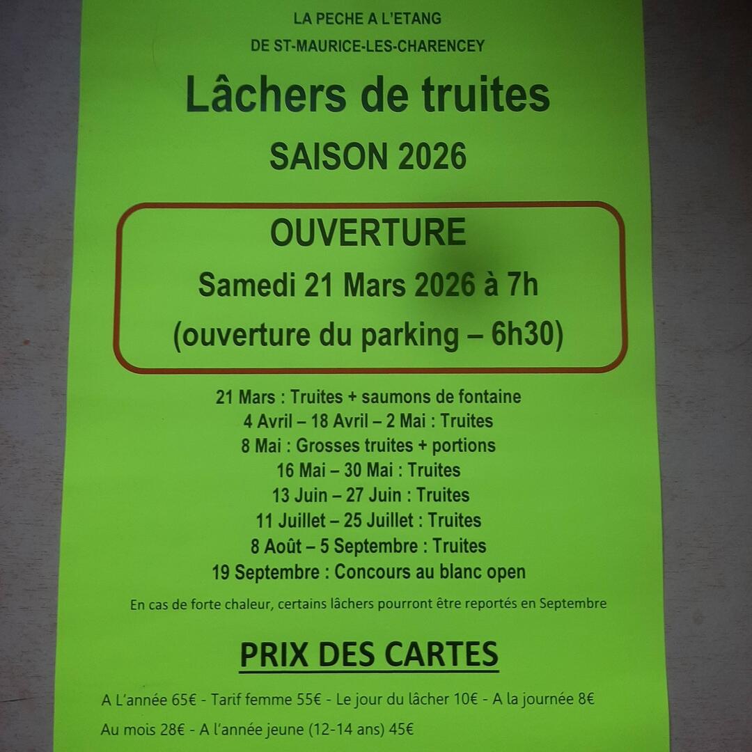 Lacher de truites 2026 saint Maurice