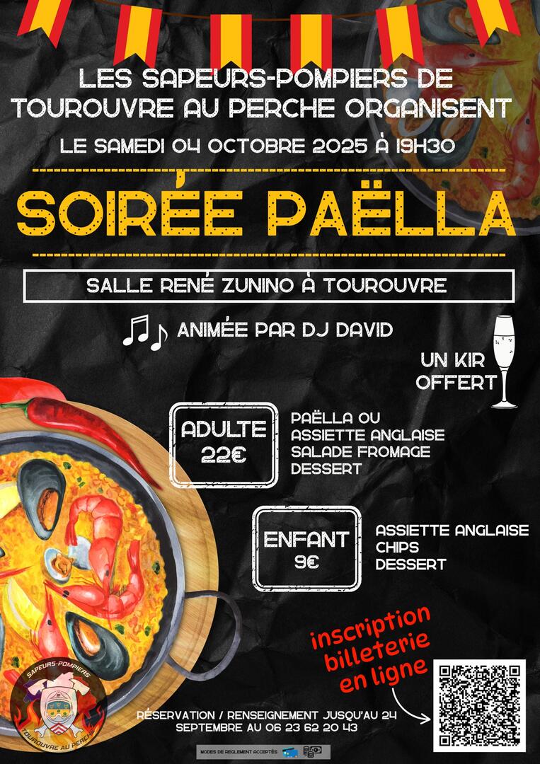 Soirée paella pompier Tourouvre