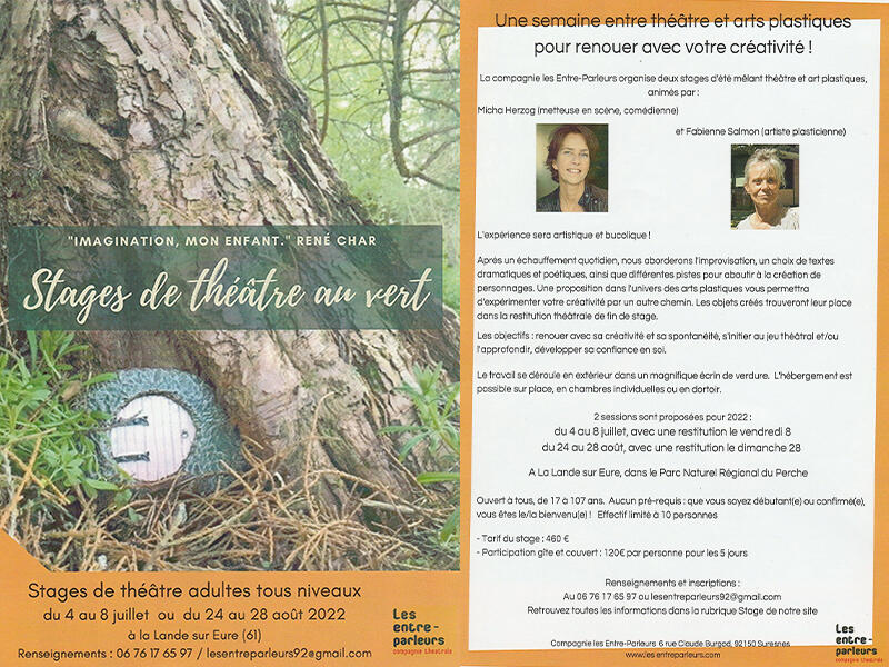 stage theatre au vert la lande 2022