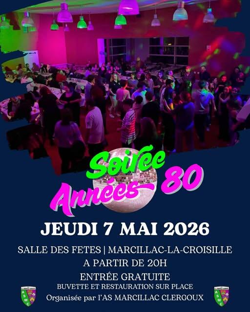 Affiche soirée dansante années 80