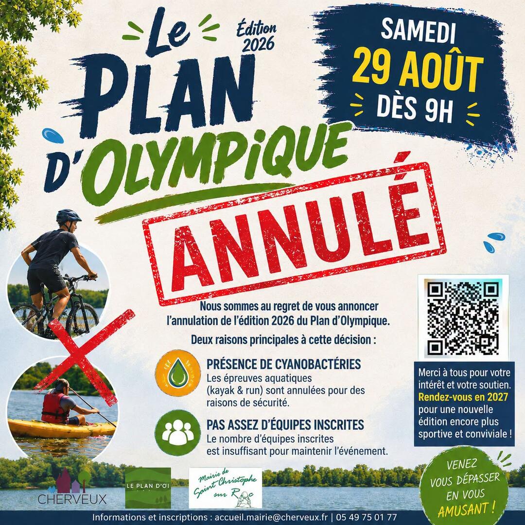 Annulation Plan d'olympique Cherveux