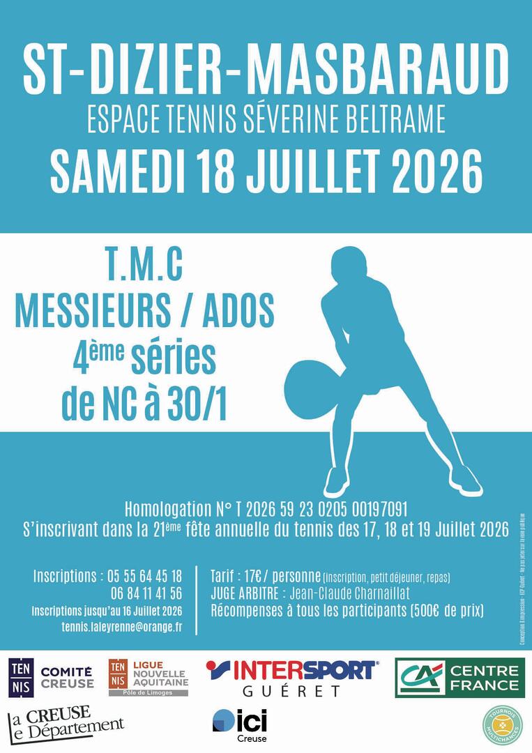 Affiche TMC Messieurs Juillet 2026