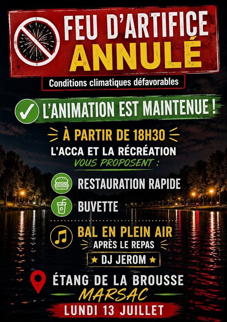 Annul Feu d'artifice Marsac