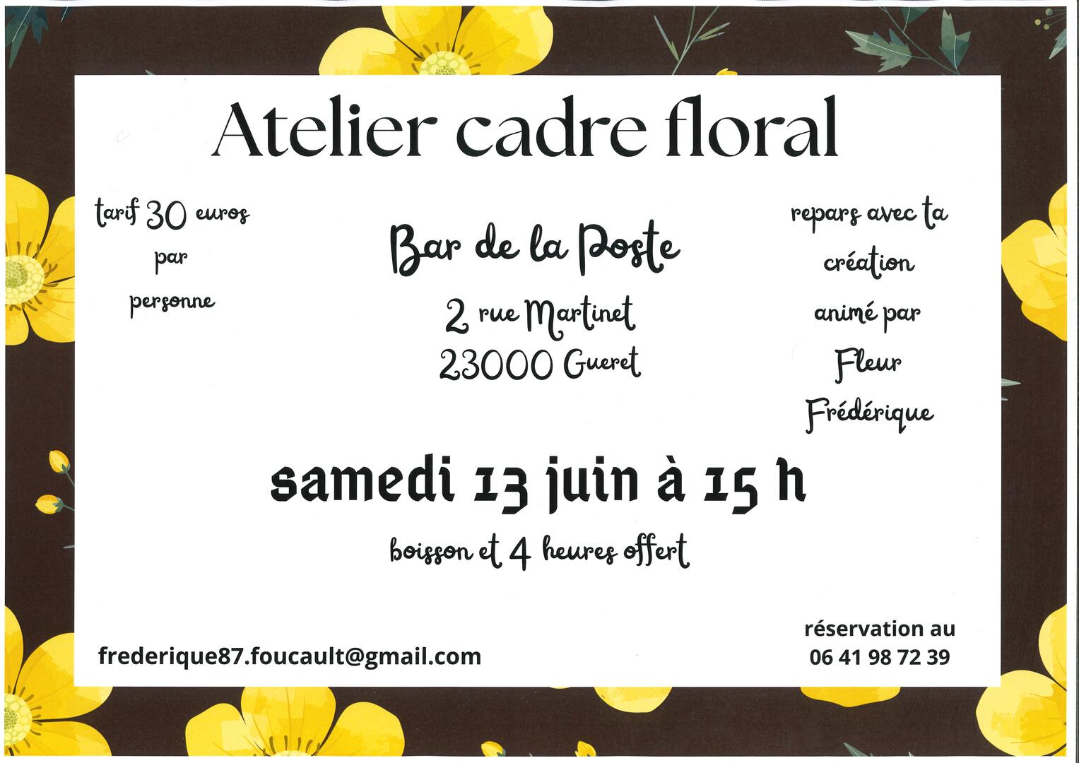 Atelier cadre floral