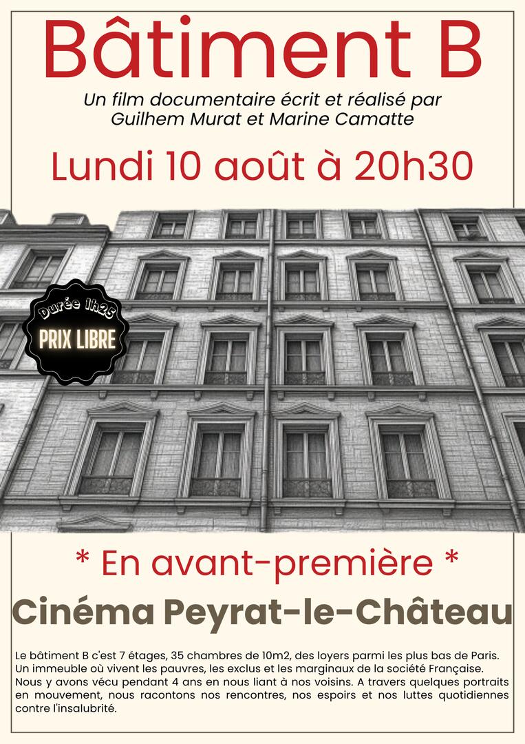BATIMENT B - AVANT PREMIERE - Lundi 10 août - 1