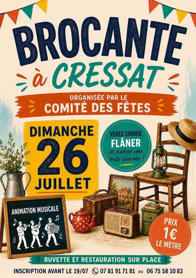 Brocante à Cressat