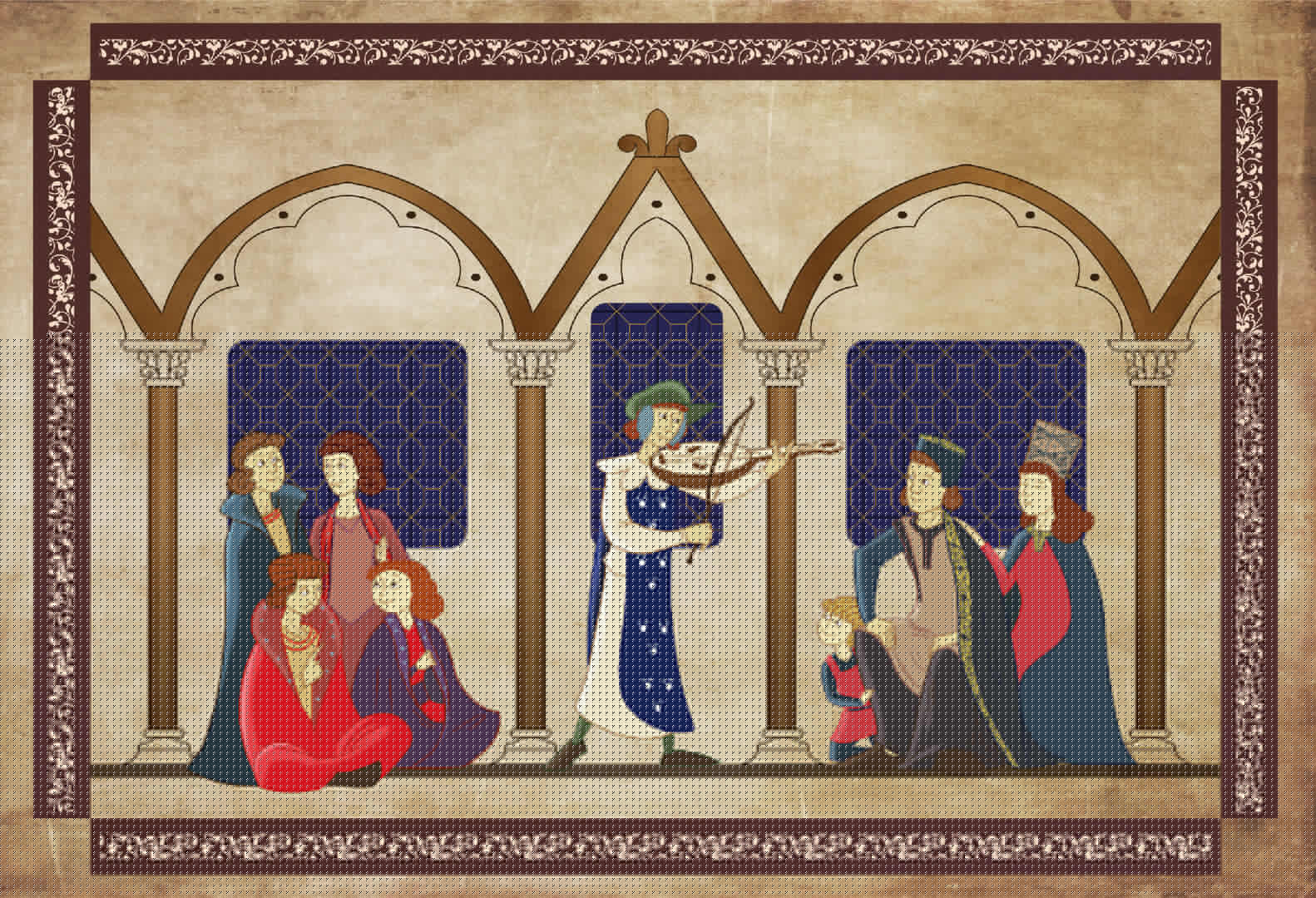 Illustration de troubadours