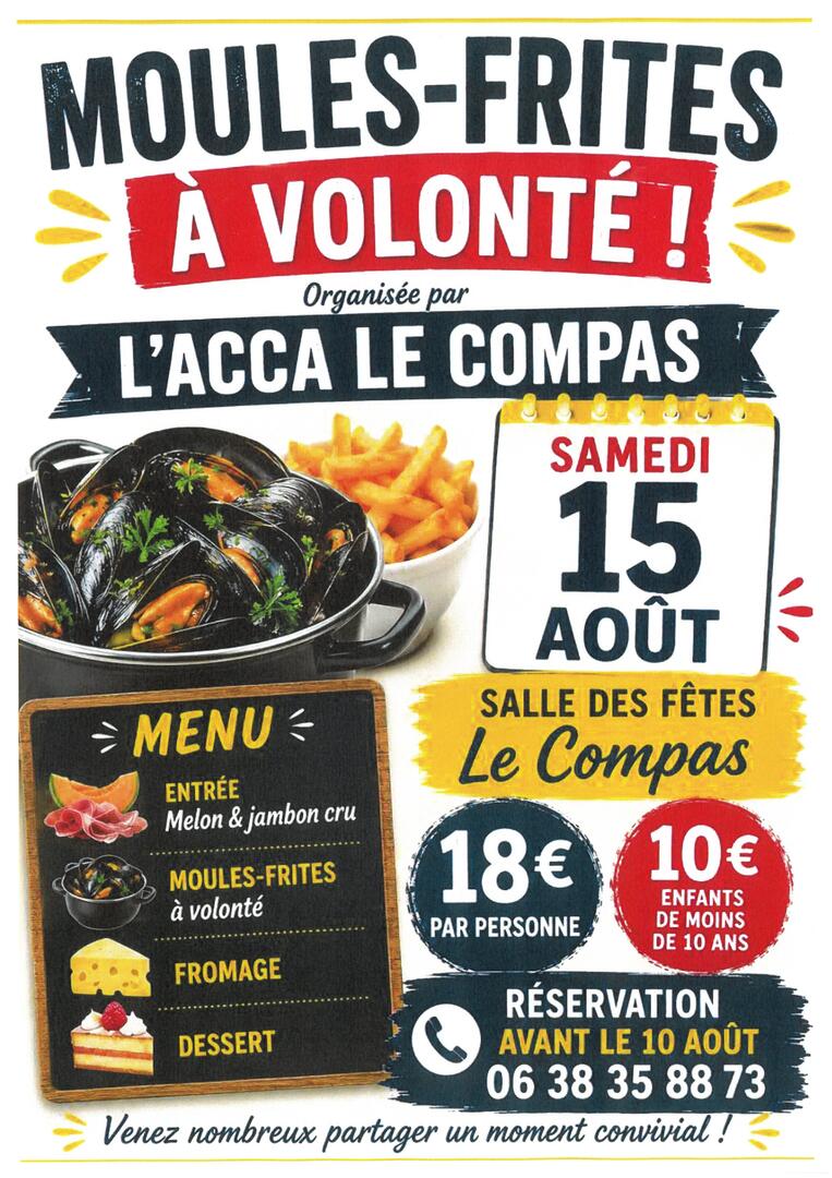 Le Compas Soirée Moules Frites 15 aout