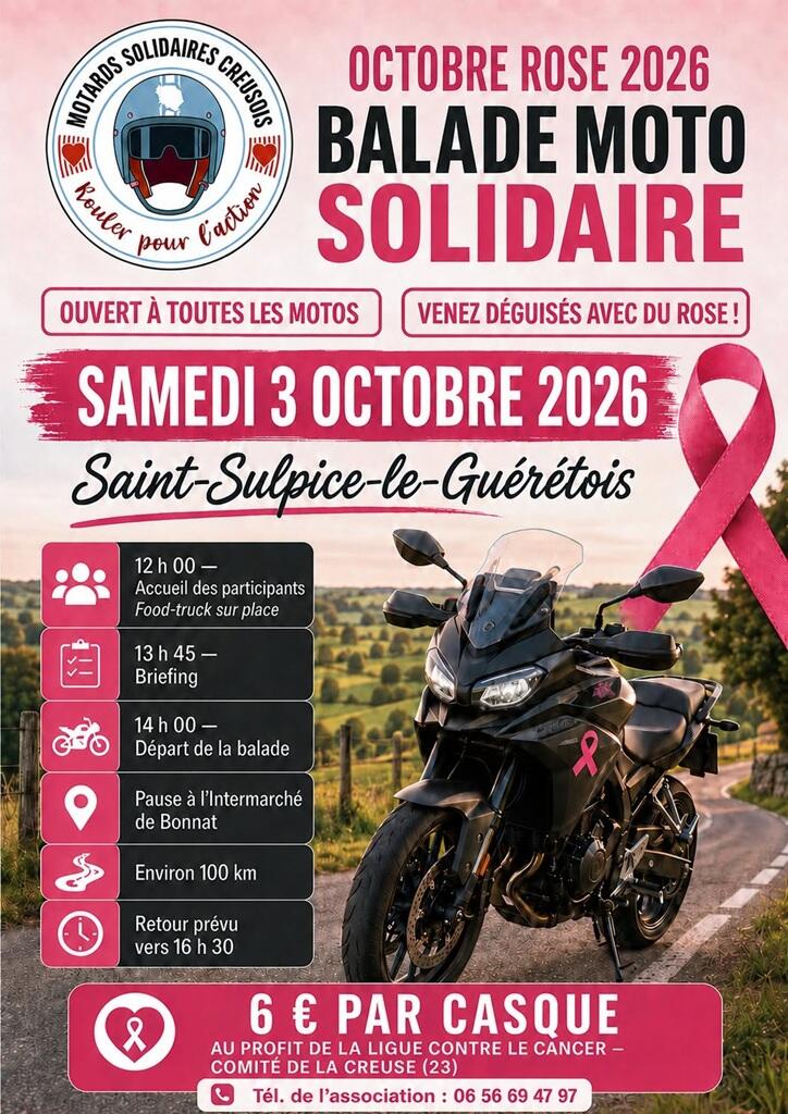 Octobre rose St Sulpice Le Guérétois