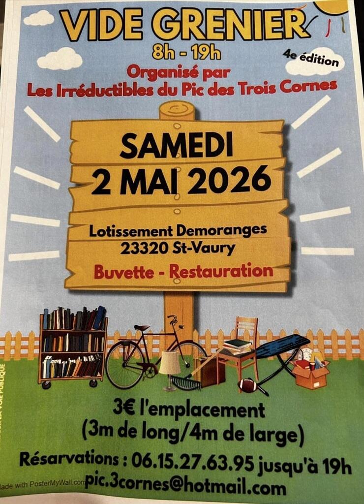 Vide-greniers 2 mai St Vaury