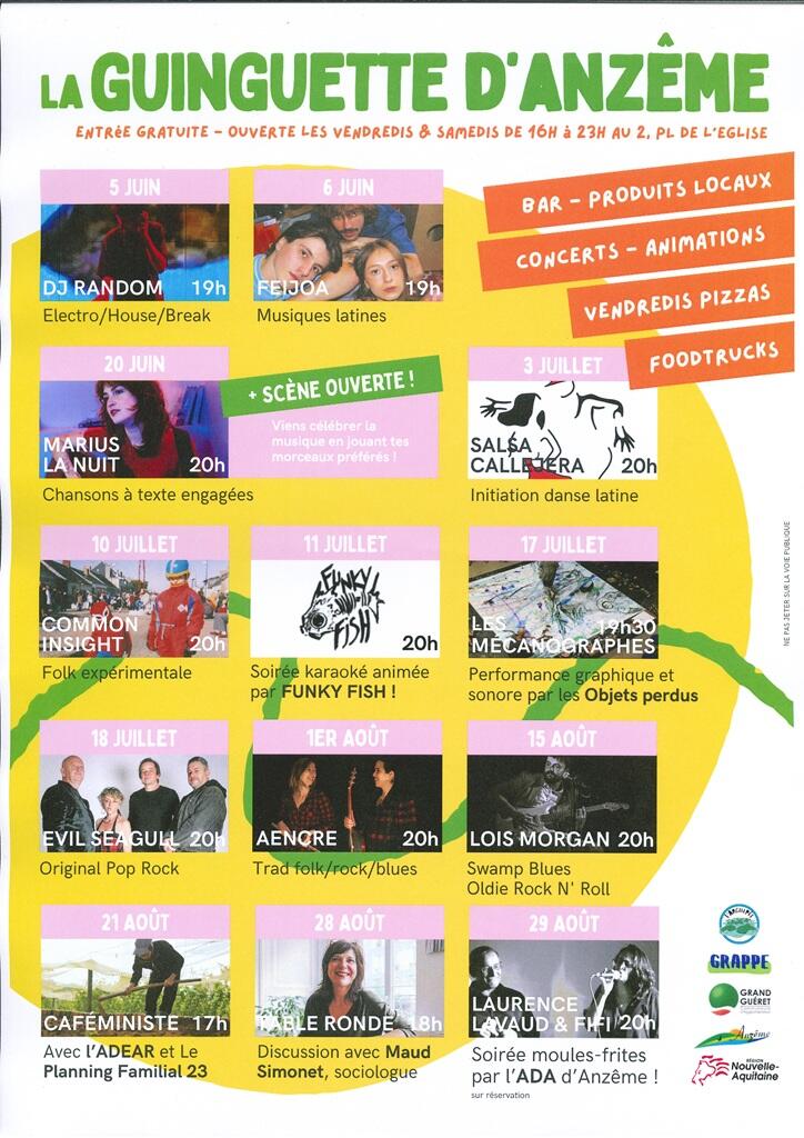Programme guinguette anzeme