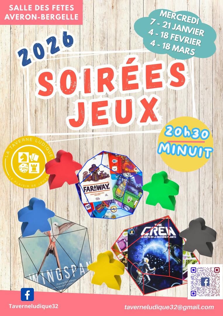 2026 Avéron Calendrier Soirées jeux